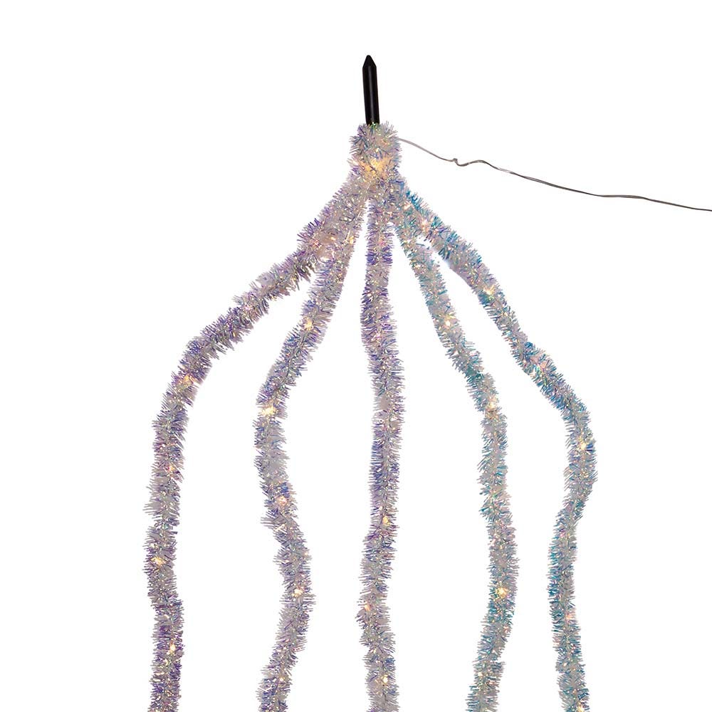 Kurt Adler 6.5-Foot Warm White Iridescent Tinsel Cascade Light Set
